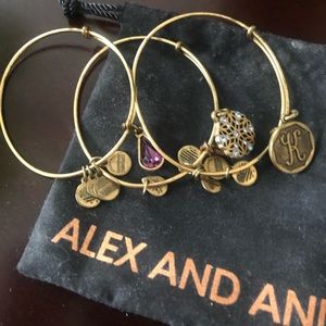 Alex And Ani 3 bangles. In good condition!